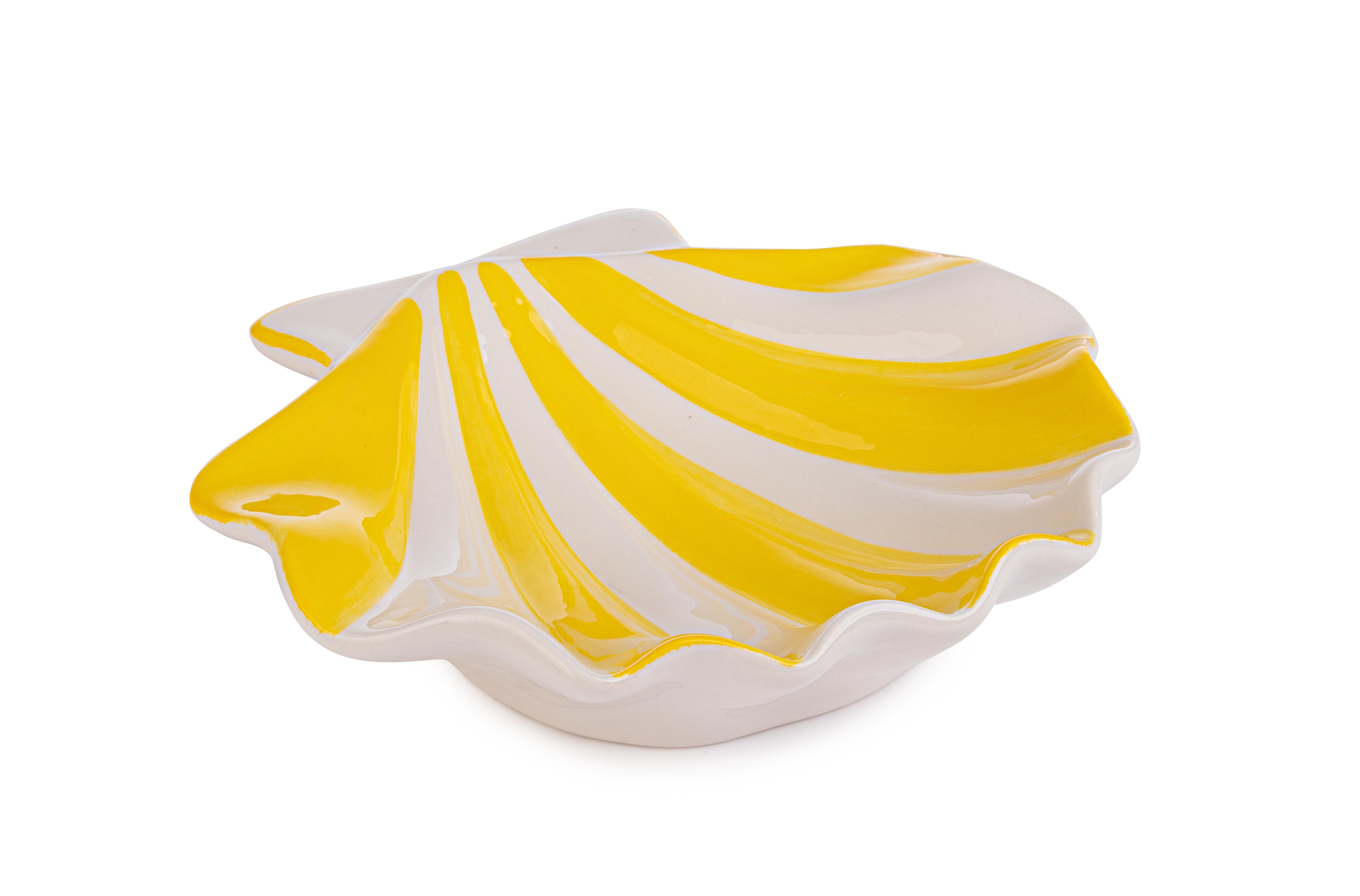 CONCHIGLIA DECORATIVA JOLY BIANCO-GIALLO 17X14,5