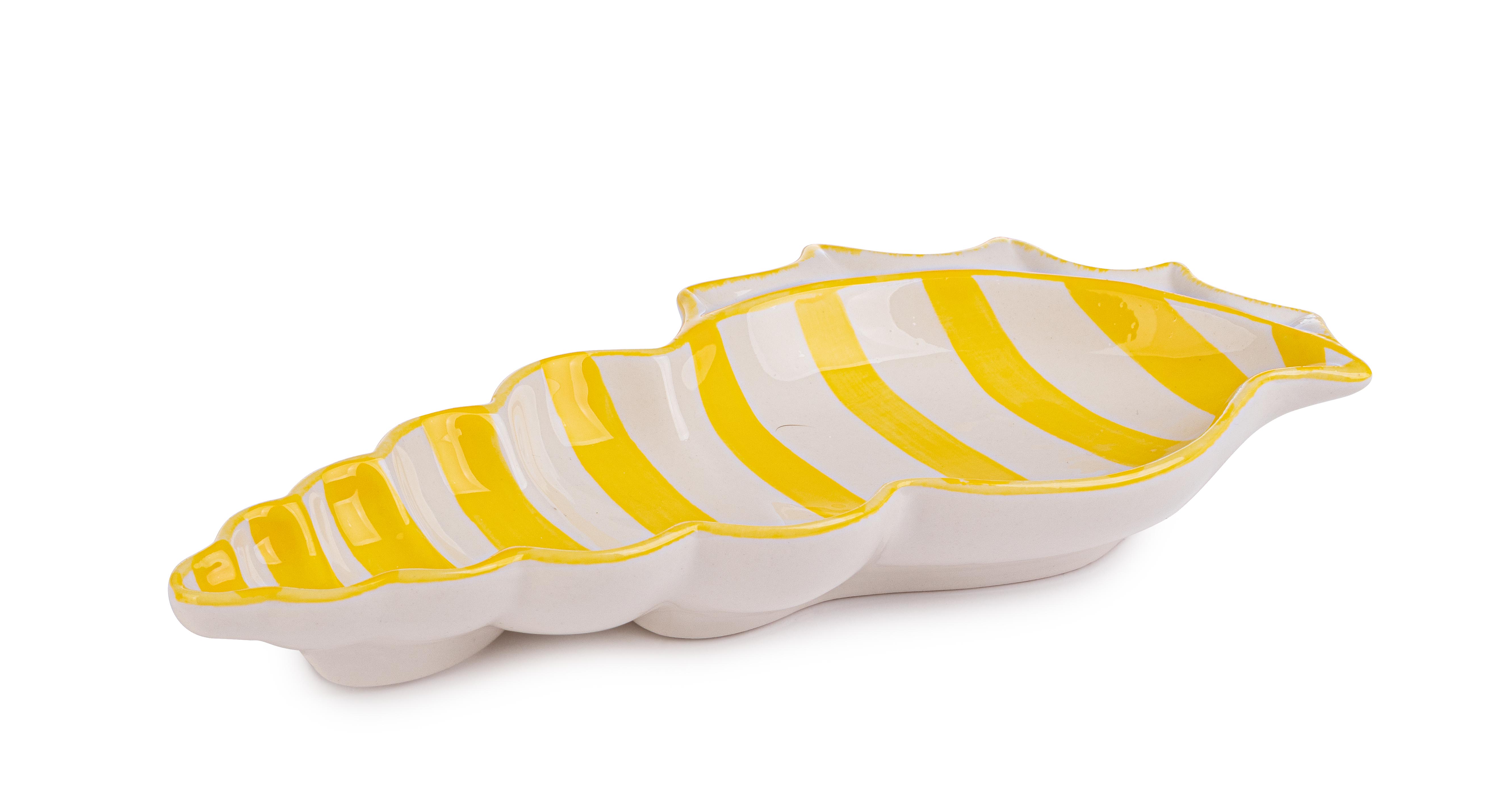 CONCHIGLIA DECORATIVA JOLY BIANCO-GIALLO 21X10