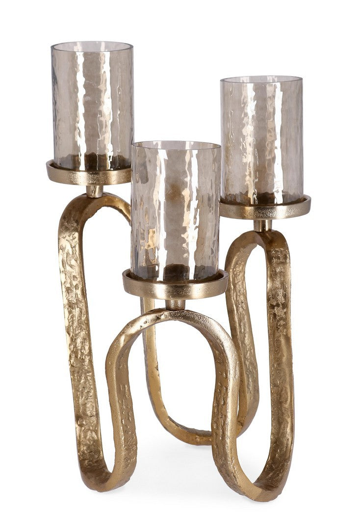 CANDELABRO SAGAR 3FUOCHI ORO H29