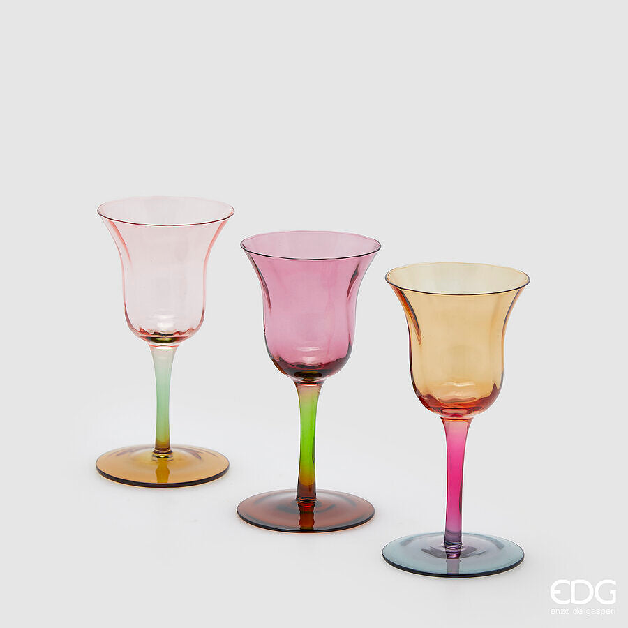 Portacandela Tulipano Lux 3 colori assortiti H15 D7,5
