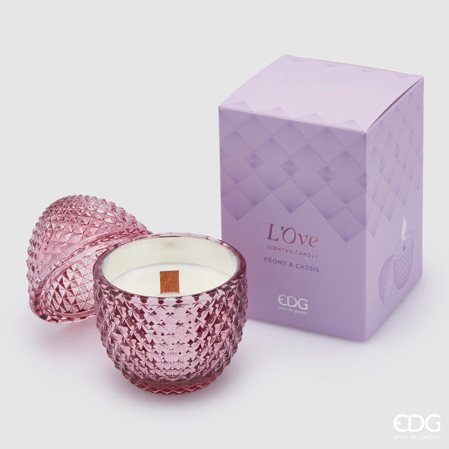 Candela uovo con profumo PEONIA & CASSIS H 12
