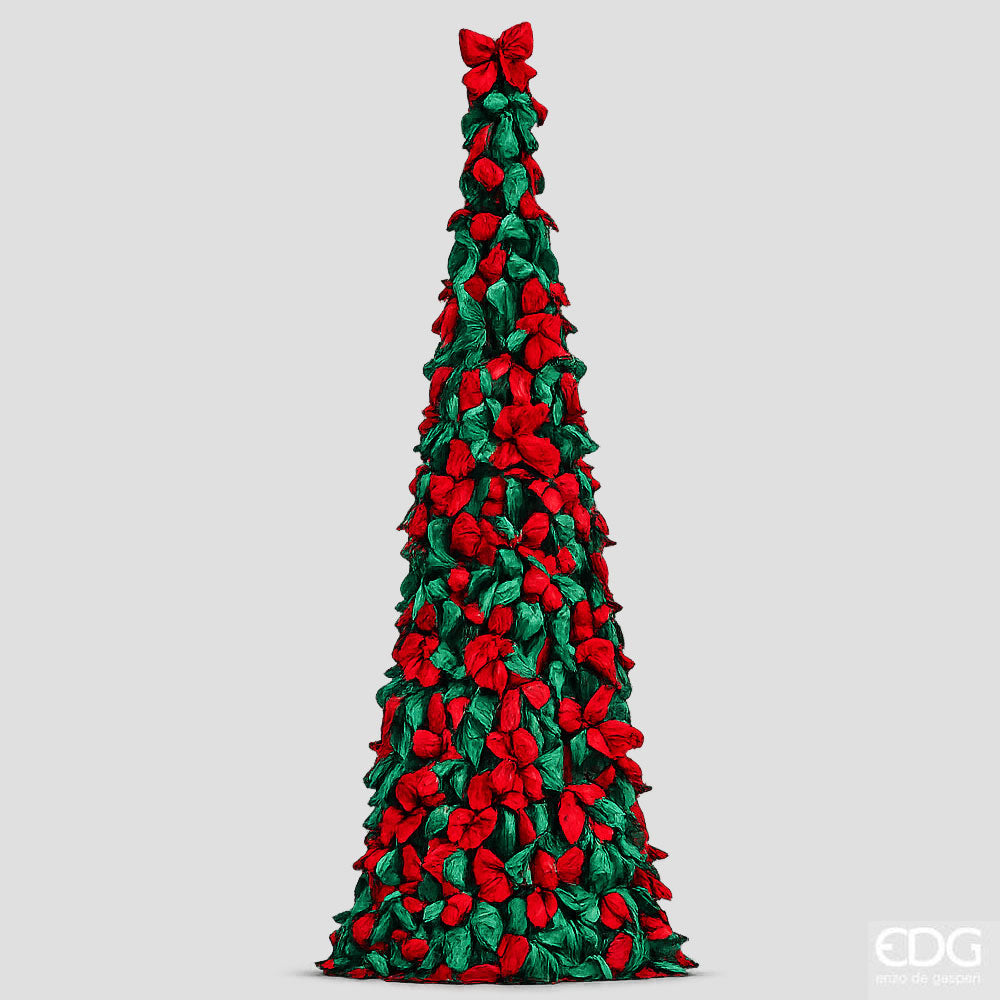 Decoro fiocchi cono Verde e Rosso H 150