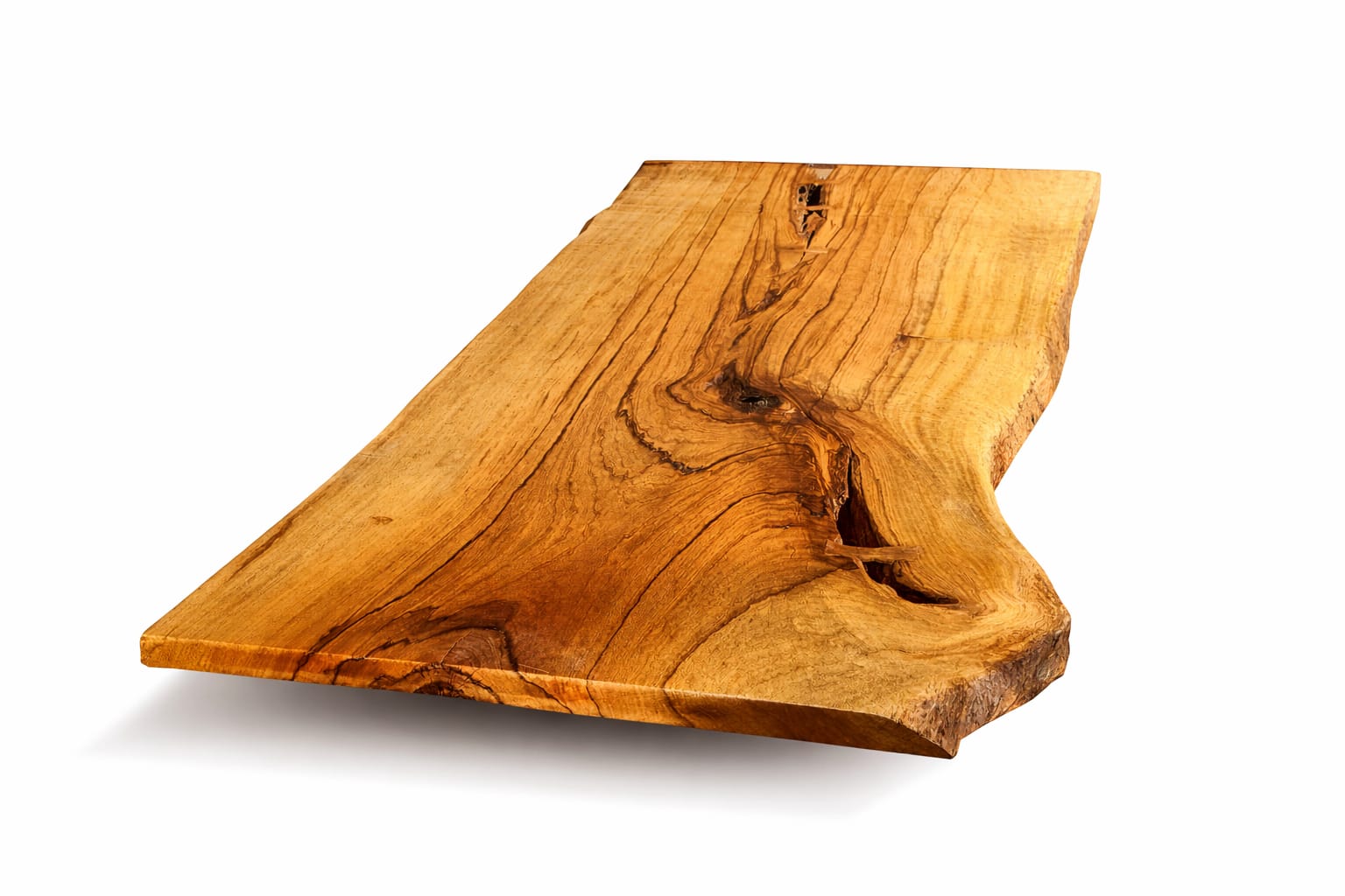 Tavolo con piede intrecciato e piano in legno Teak del Bornio
