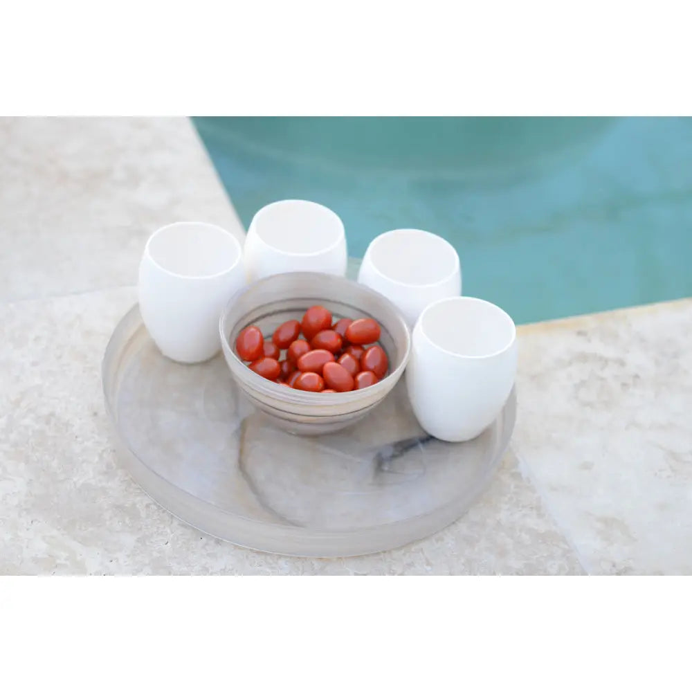 Set di 6 bicchieri in acrilico bianco